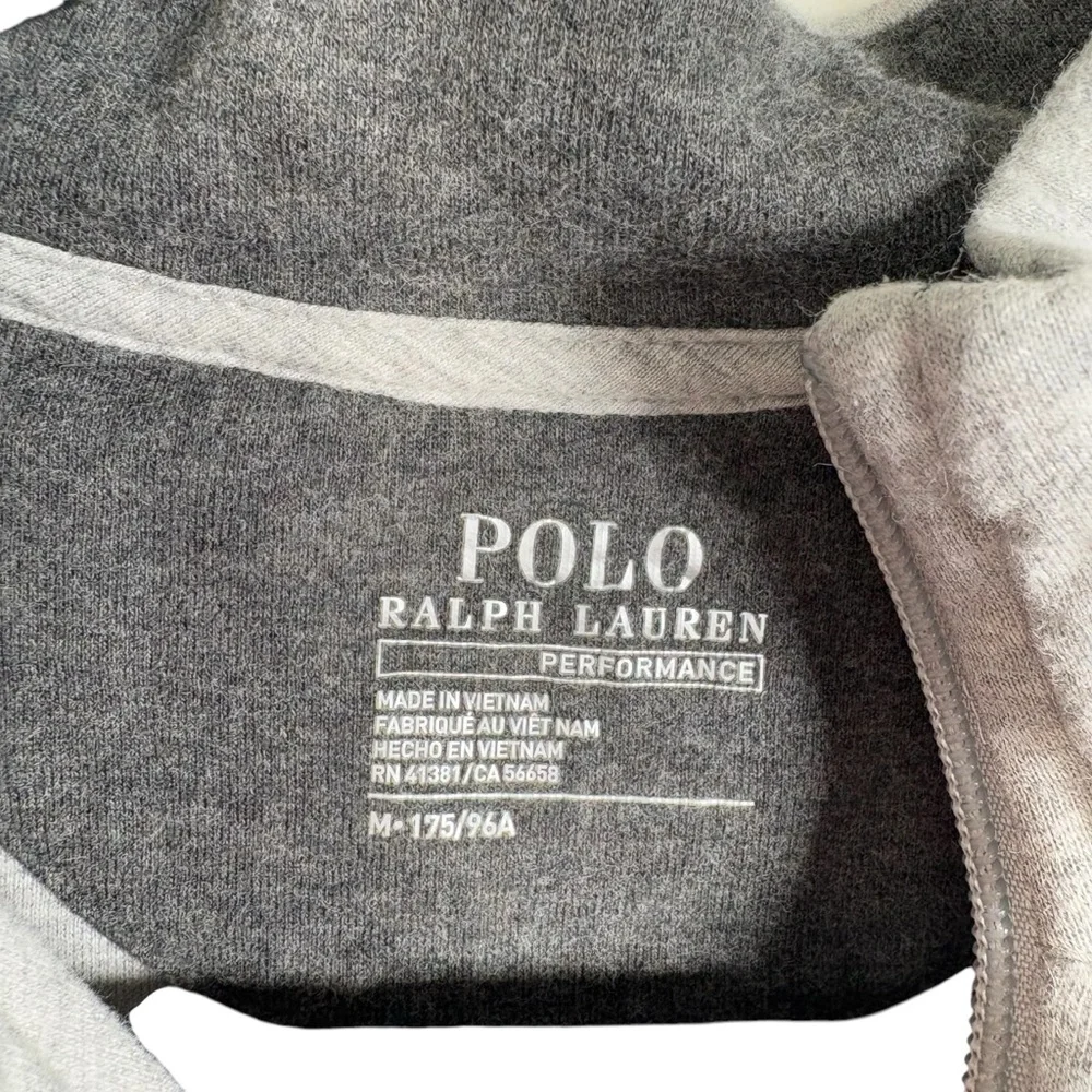Polo Ralph Lauren Performance Mens Medium Zip Neck Heathered Long Sleeve Sweater